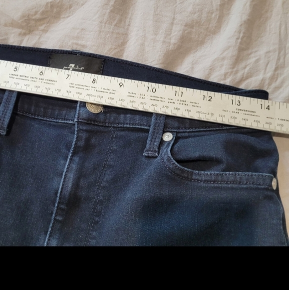 7 for all man kind Womens Sz 28 the high waist ankle skinny Black Wash - Picture 9 of 11